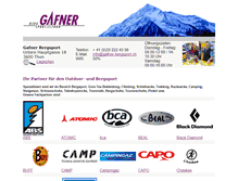 Tablet Screenshot of gafner-bergsport.ch